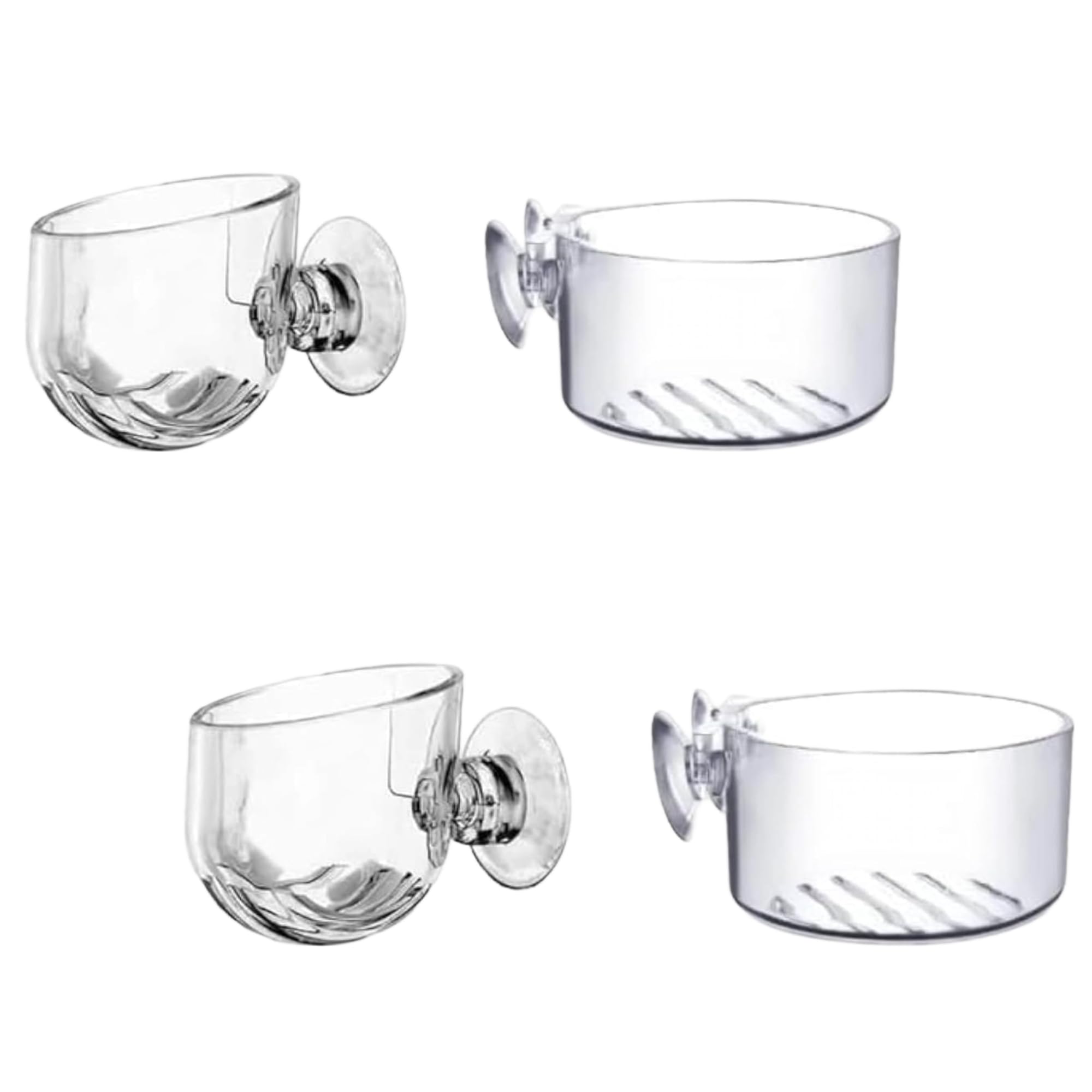 4 Pcs Aquarium Plant Pot Planter Glass Fish Tank Plants Holder Aquarium Decoration Plant Cup with Suction Cups