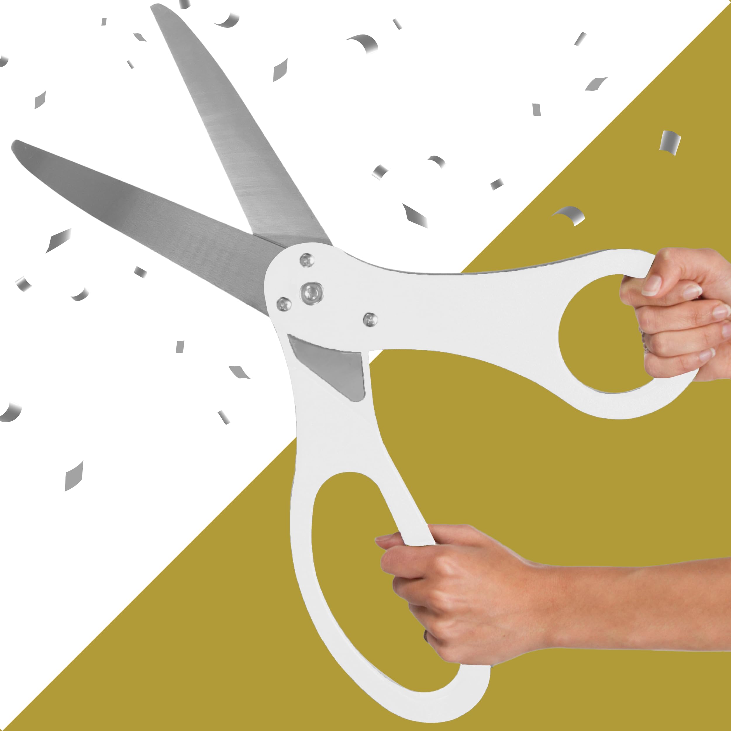 20 Inch Oversized Grand Opening Scissors - Giant White Sharp Ribbon Cutting Scissors Big Ribbon Cutting Ceremony for Inaugurations Business Openings