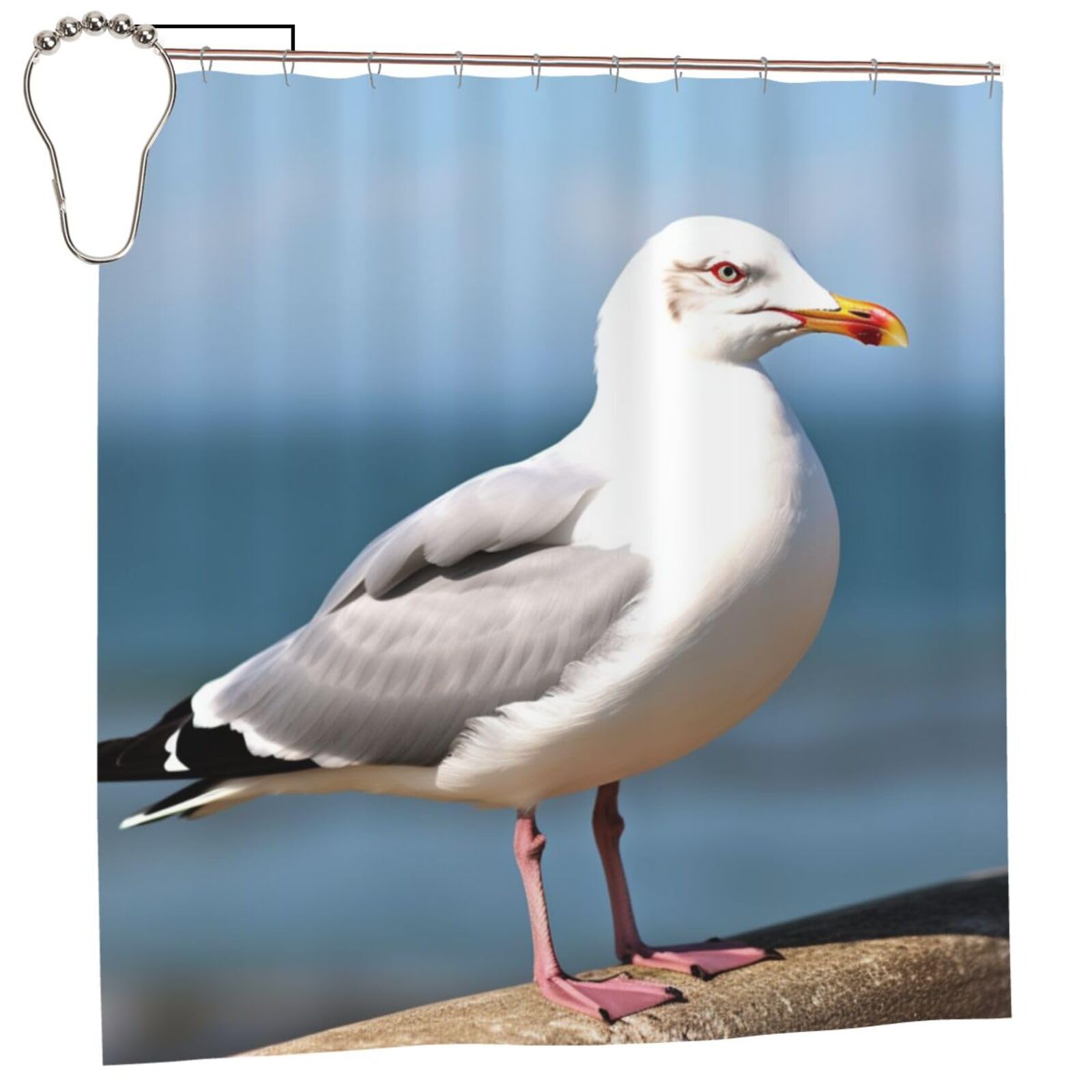 Rideau de douche anti-moisissure lavable 182x182 avec 12 crochets inclus