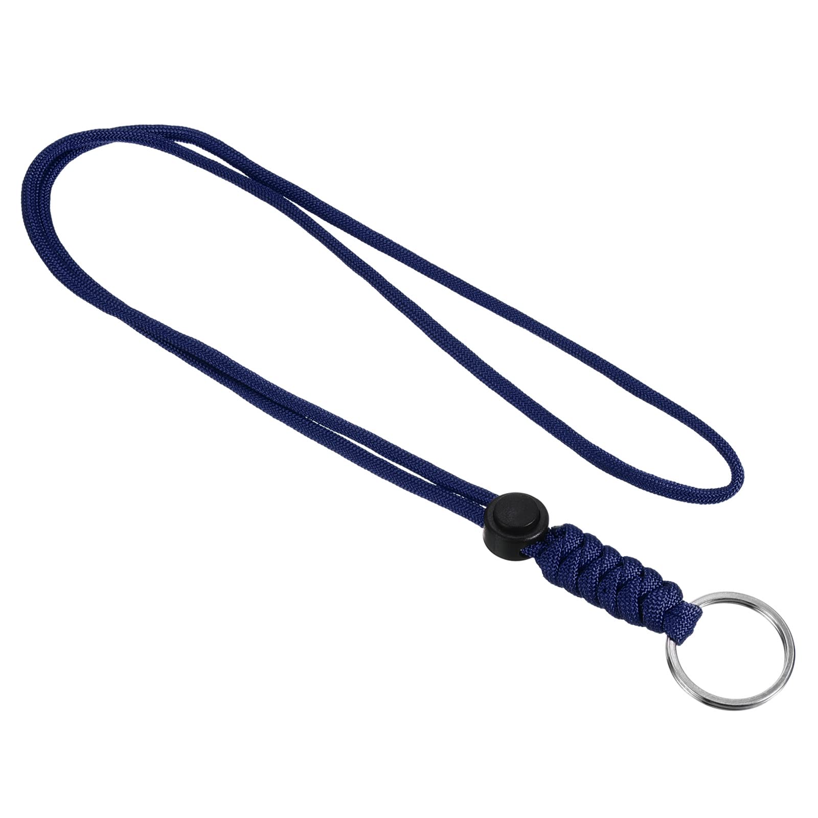 PATIKIL Paracord Lanyard with Keyring 18 Inch, Necklace Keychain Cord Metal Hook Strap for Keys Whistle ID Card Badge Holder Blue