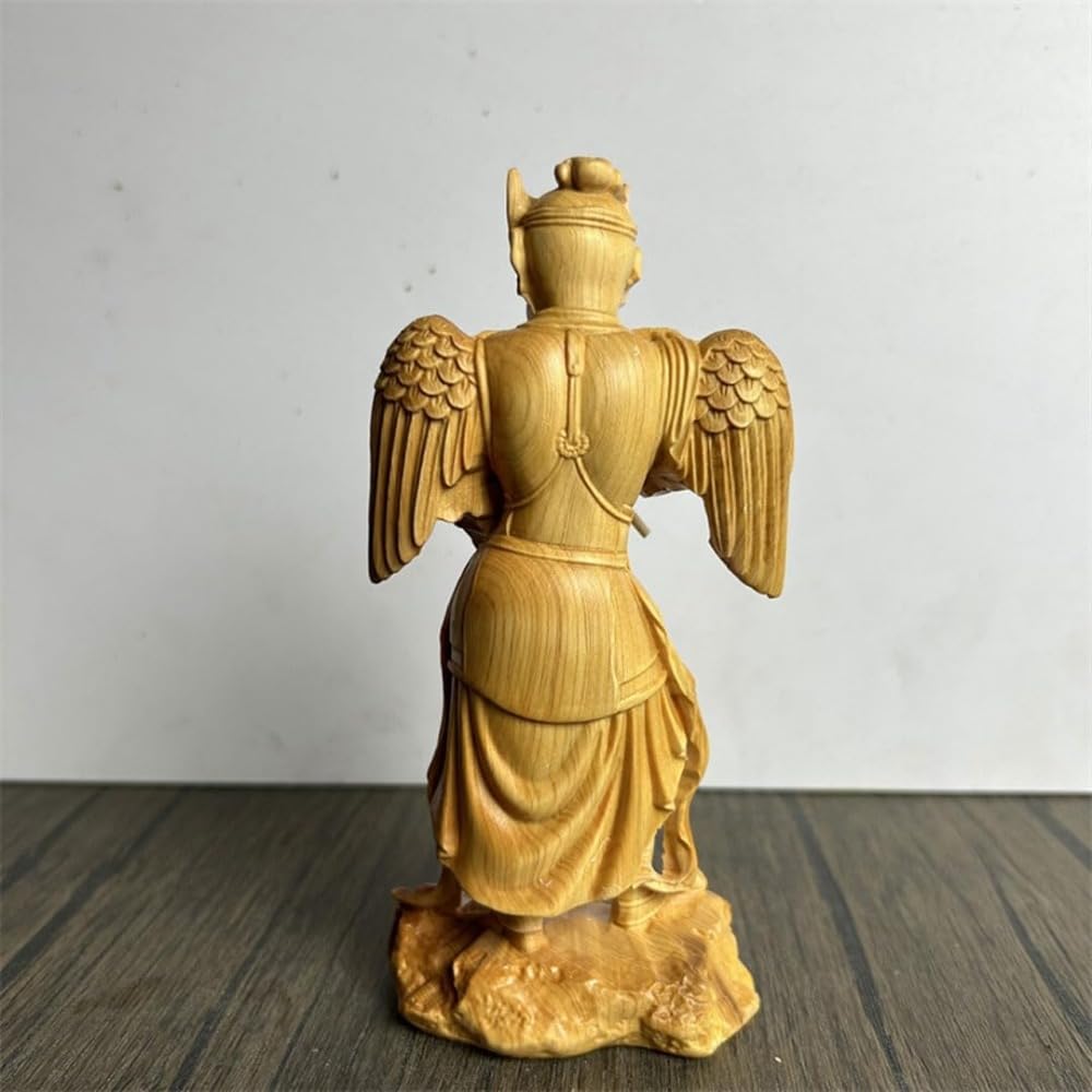 Amazon｜木彫り仏像 烏天狗 置物【諸天神】桧木製高級木彫り 総高20cm
