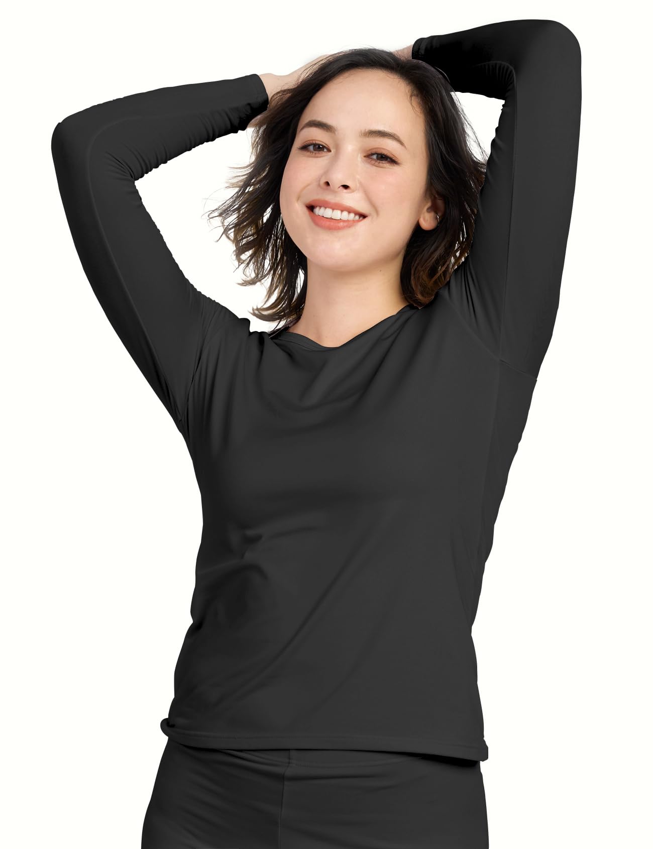 LAPASA Pacco da 2 o 1 Maglia Termica Donna Manica Lunga Fodera in Micro Pile - Pigiama Abbigliamento Intimo Canottiera Calda Elegante Elastica Traspirante Sportiva L15/L39/L42