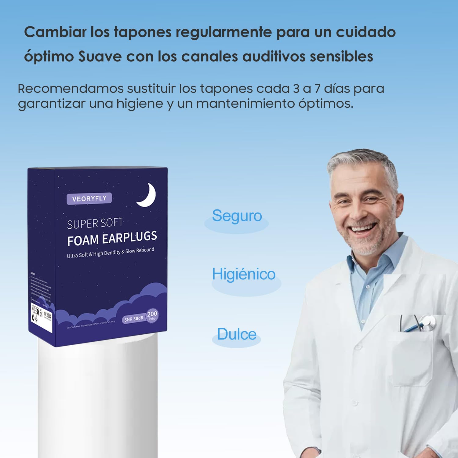 200 Pares Tapones Oidos Cancelacion De Ruido, Tapones Para Dormir SúPer Suave Dormir Tapones Ronquidos, Tapones De ProteccióN Auditiva Reutilizables