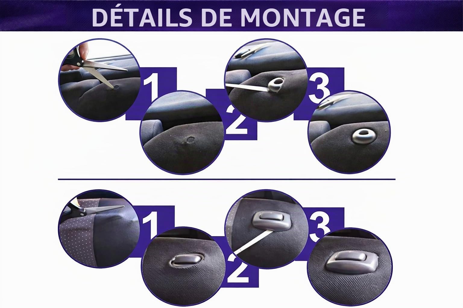 Rebeca Shop - Housses de siège pour siège Auto, compatibles Housses de siège Auto pour Duster |Noir/Bleu foncé | Made in Italy | Housses pour sièges Avant et arrière | Compatibles airbags