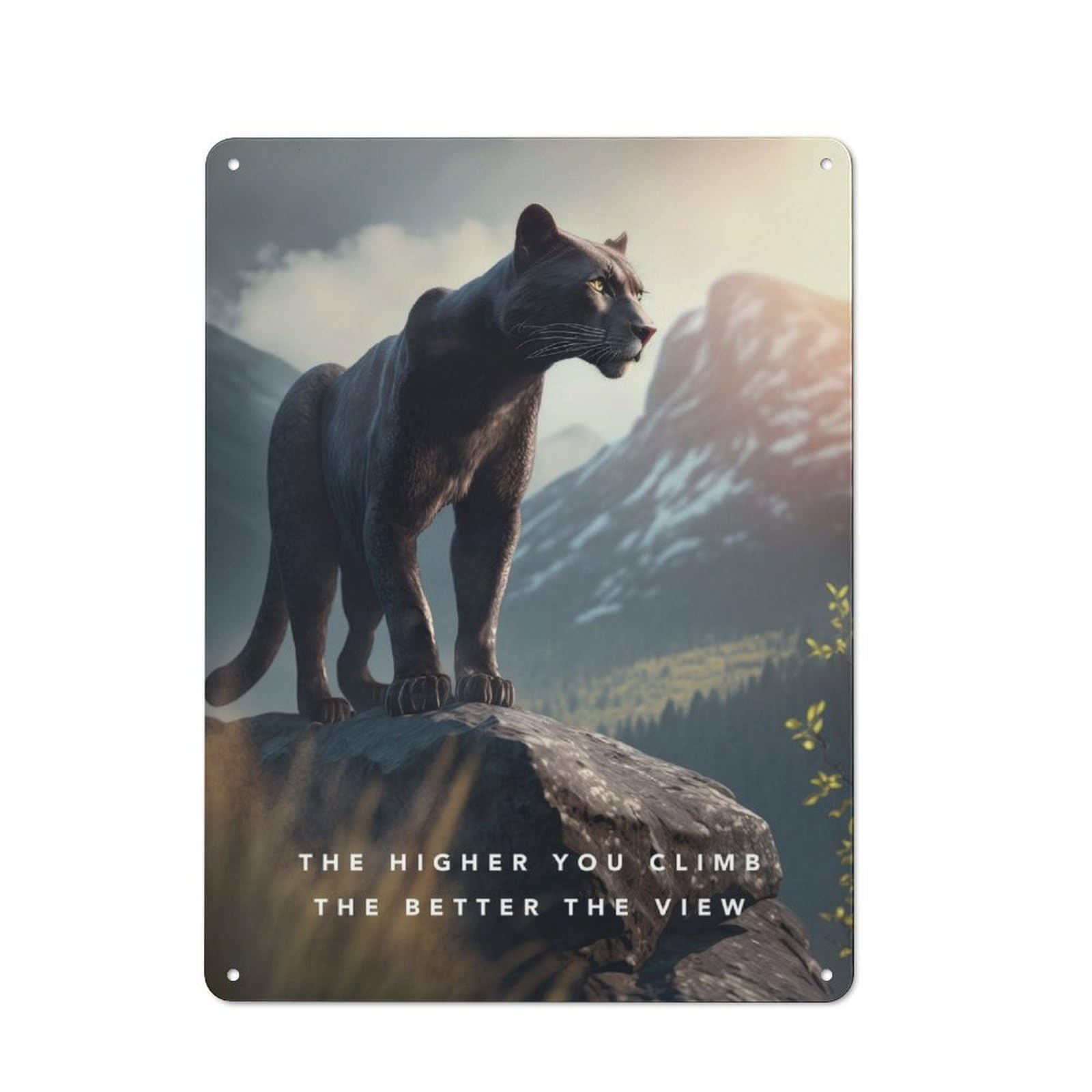 Junmoney Higher You Climb Motivated Tin Wall Plaque 40X30cm With For Guest Room Or Hallway, For Metal Sign Collectors, For Garage And Workshop Walls