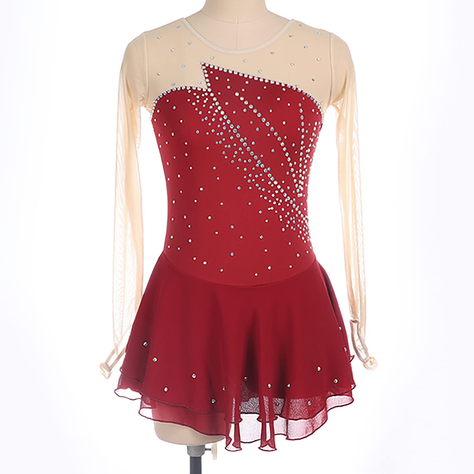 IEFIEL Vestido Lentejuelas De Danza Ballet Para Niña Maillot Con Falda