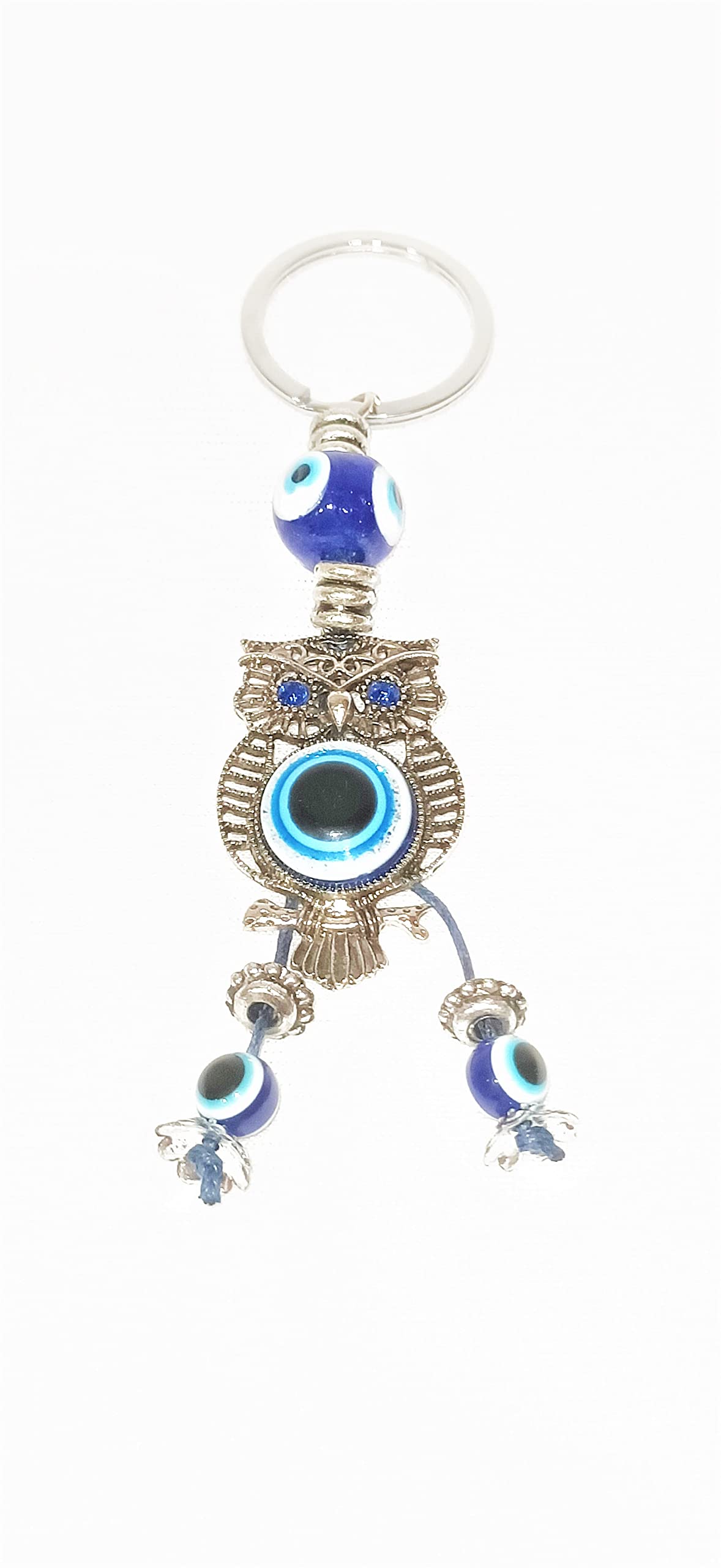 Buddha GrooveEvil Eye Keychain - Owl Design for Good Luck