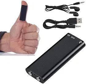 Mini Gravador Voz Som Digital Super Pequeno - Micro Escuta No Carro Grava 96 Horas 3 Em 1 Mp3 Player 8gb