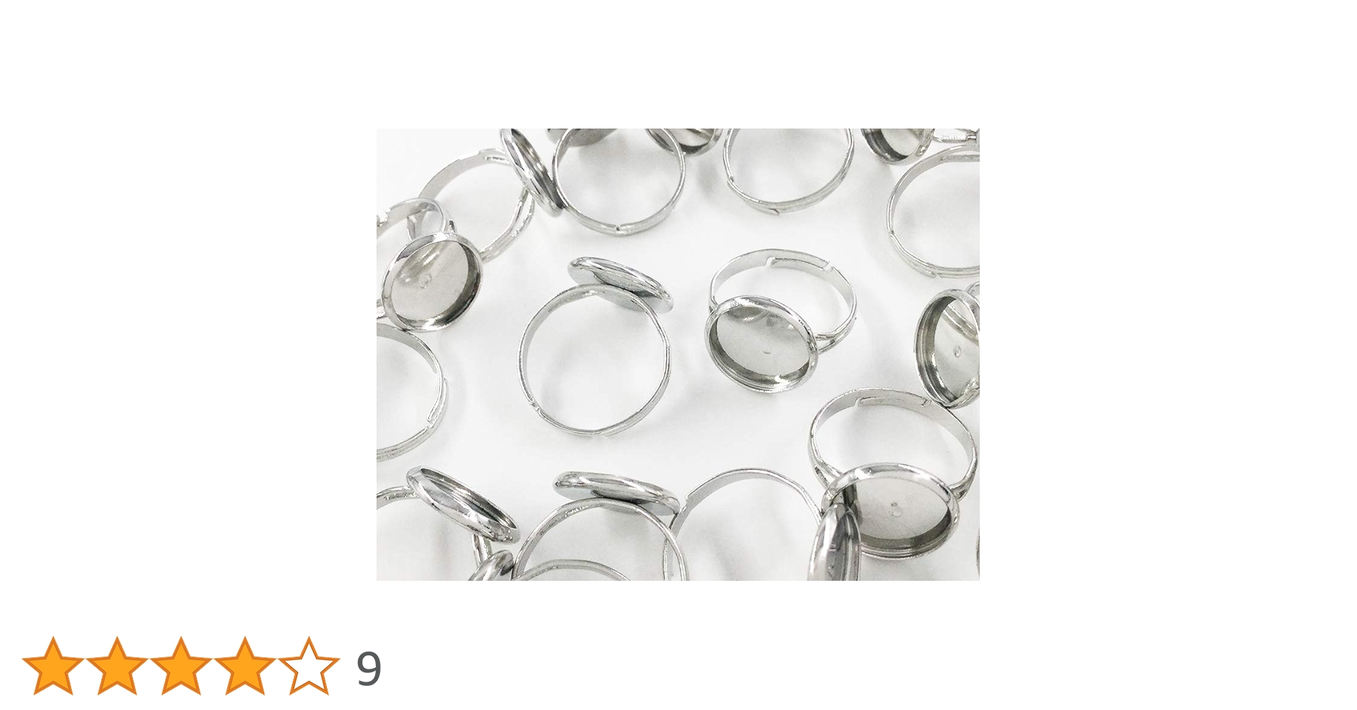 Amazon.co.jp: 指輪 パーツ ミール皿 台座付き シルバー 20個