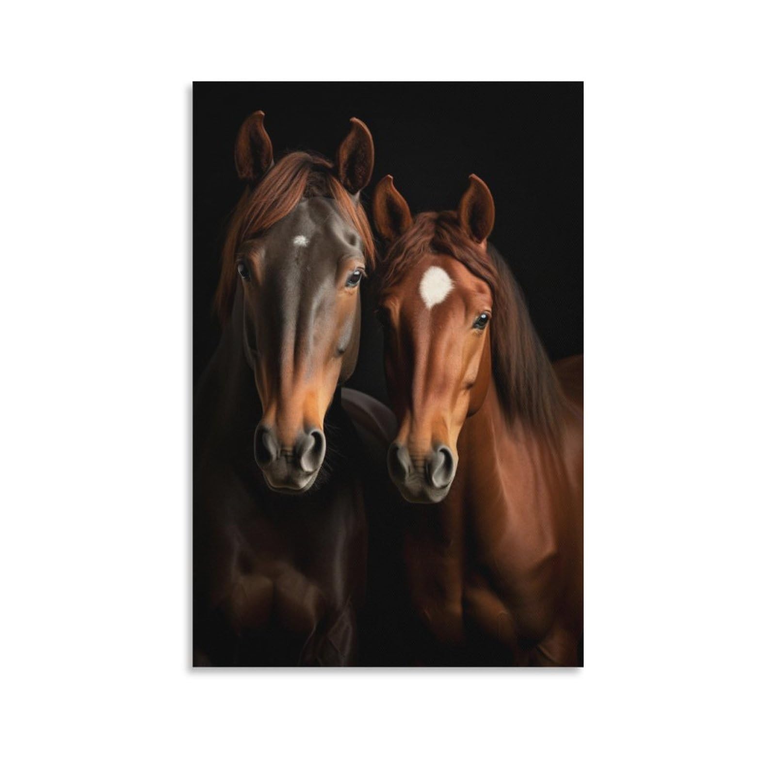 FOCCAR Retro Stronger Horse Wall Art Prints Modern Retro Animal Farmhouse Pictures on Canvas Poster Wall Decor for Bedroom Home Decorations