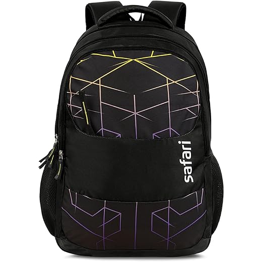 Safari Hitech Large Size 35 Ltrs Water Resistant Standard 4 Compartment Backpack - Black