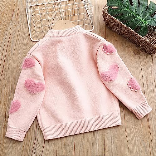 Toddler Kids Girls Knitted Pullover Children Boys Girls Pearl Heart Sweater Fall Winter Warm Knitwear2