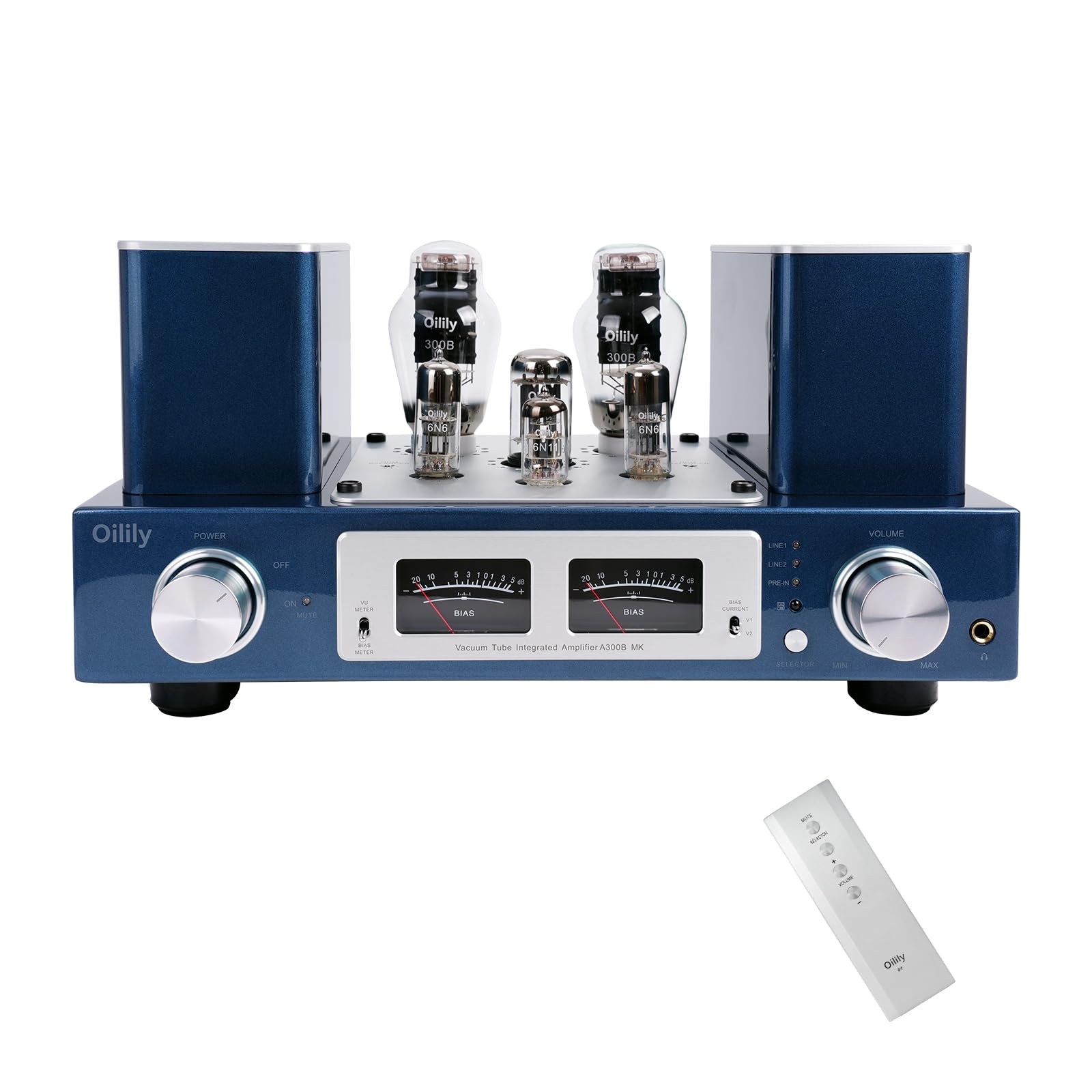 Oilily A300B MK Vacuum Tube Amplifier 300BX2 Single-Ended Class A Tube Integrated Amplifier Headphones Available(Silver)