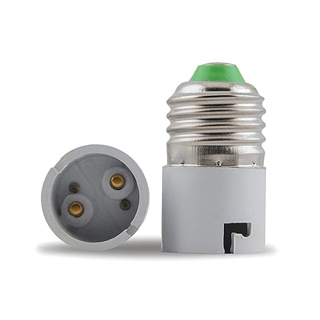 Whiteray E27 to B22 Screw Base Socket Lamp Holder Light Bulb Adapter (White, 2-Piece)