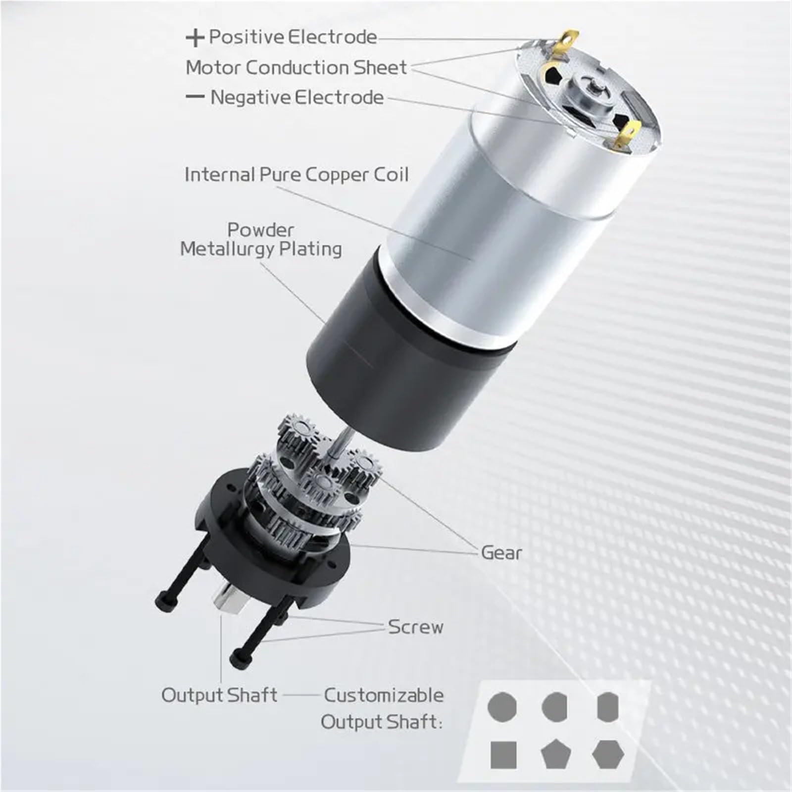 Micro Motorreductor DC Motorreductor de CC 36GP-555, 12 V/24 V, velocidad ajustable hacia adelante y hacia atrás, alto par, cepillo planetario con soporte fijo(421RPM,24V)