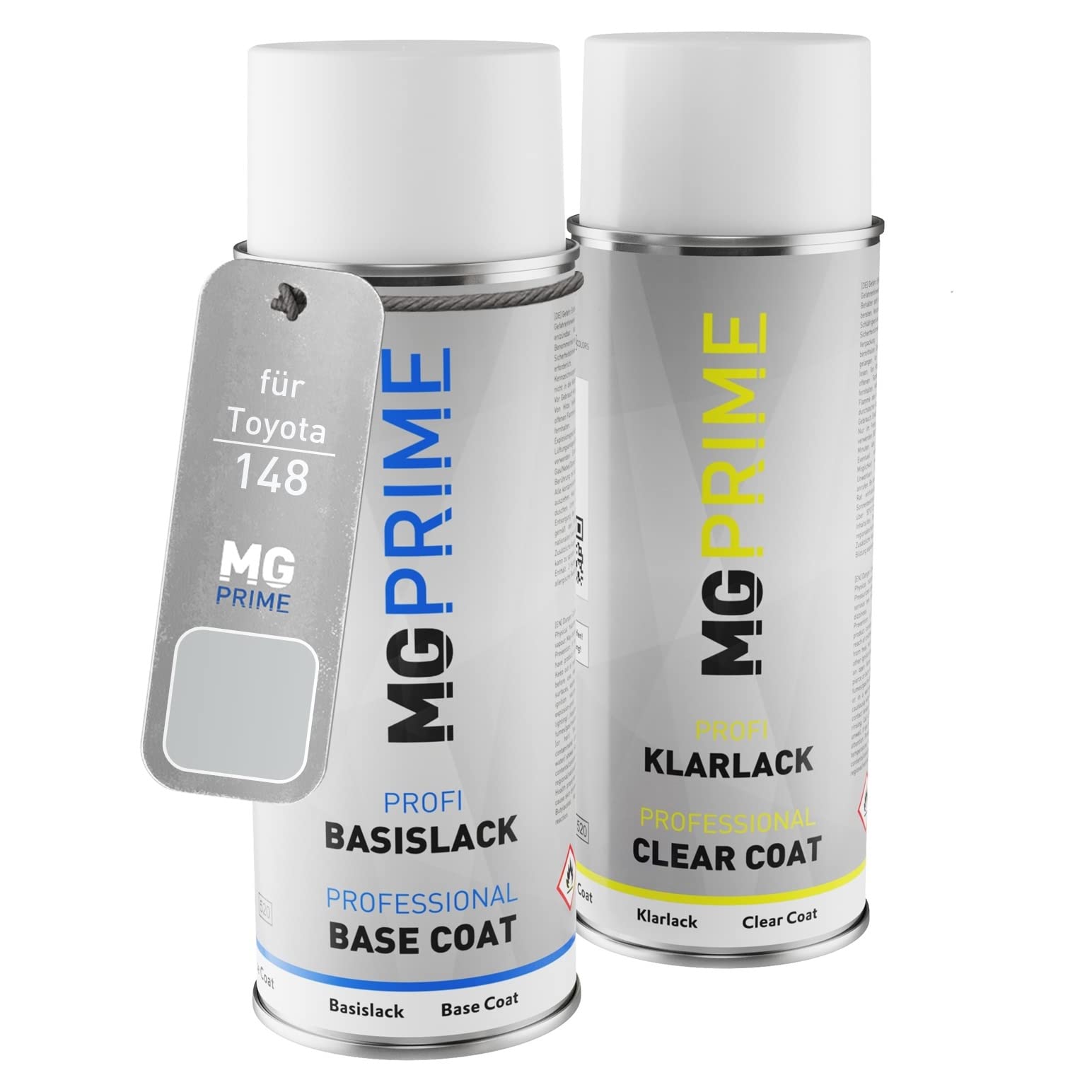 Mg Prime Silver Metallic Car Paint Spray Can Set For Toyota 148 Base Coat Clear Coat Spray Can 400Ml