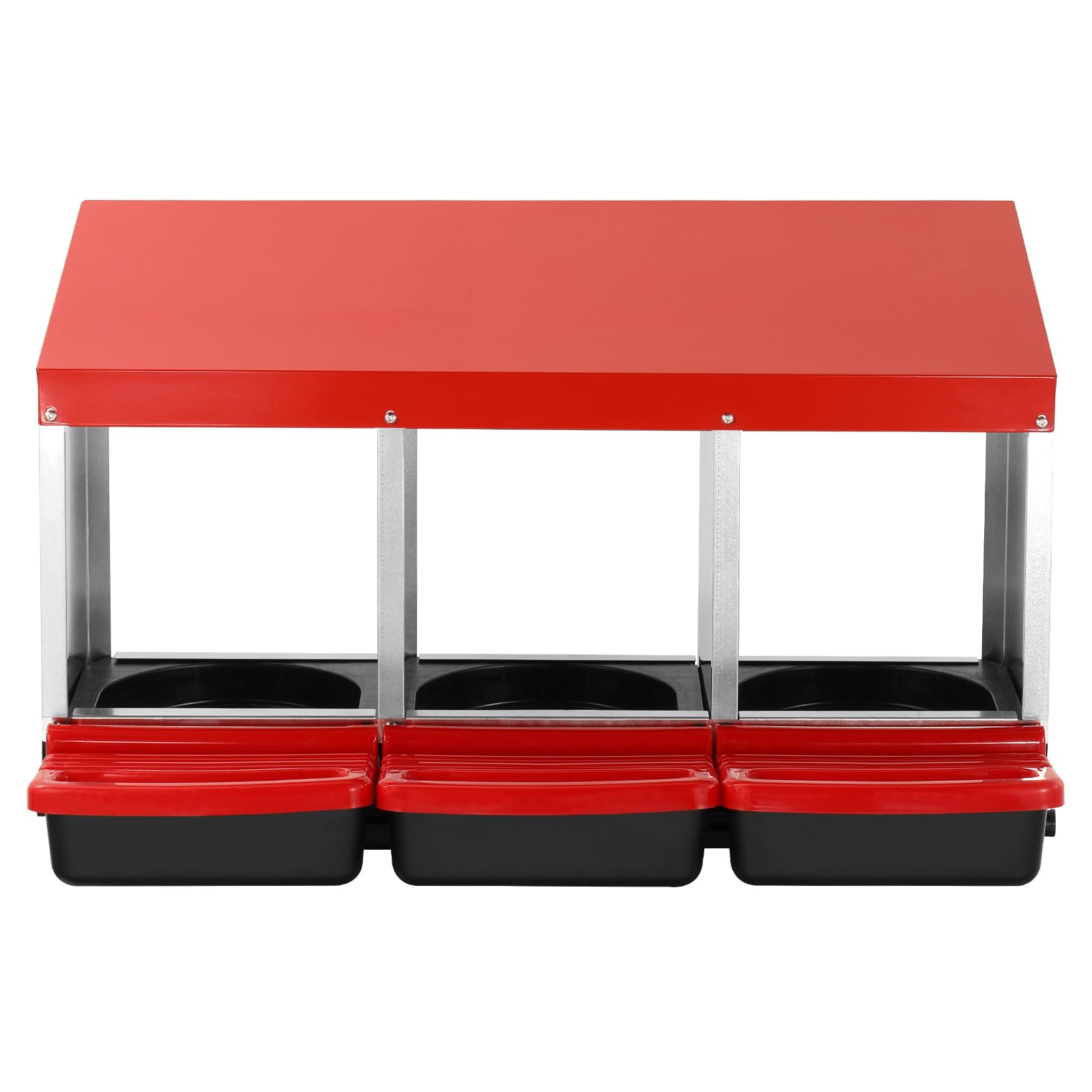 VEVOR Nido per Polli 796 x 525 x 475 mm Nido per Galline a 3 Scomparti, Stabile Resistente alla Corrosione, con Nidi Inclinati, Fori sul Fondo e Piattaforma di Riposo, Adatto a Diverse Razze di Polli