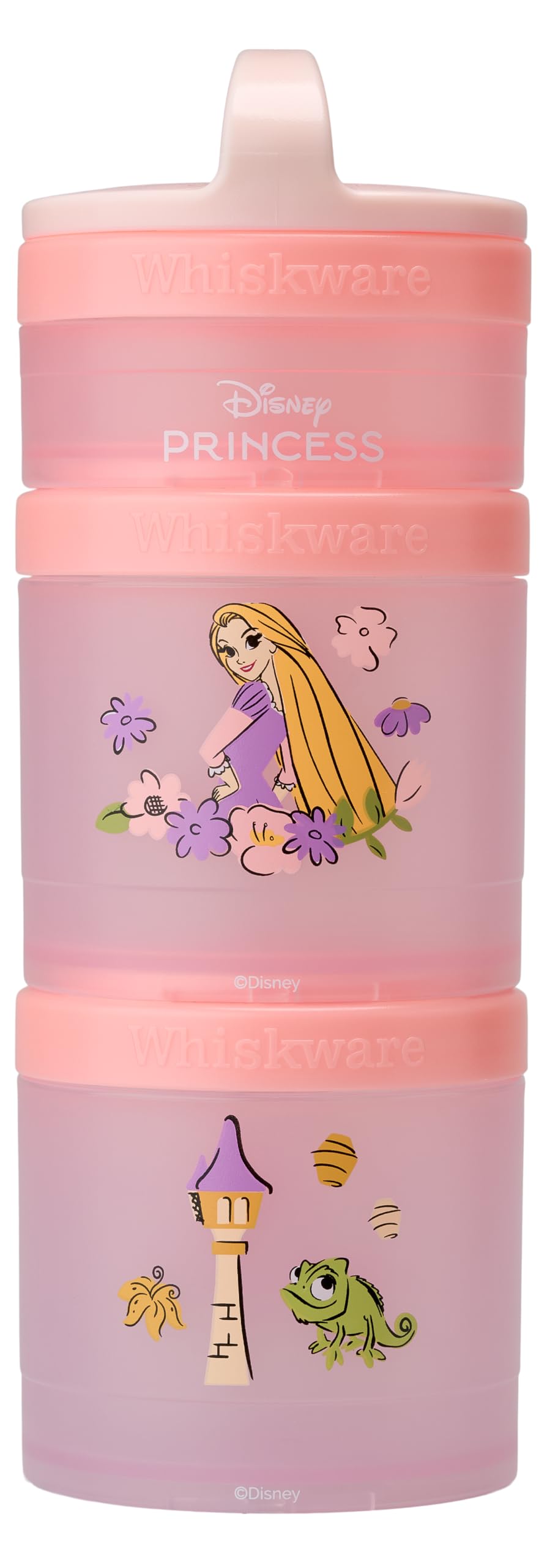 (Rapunzel) DiSNEY PRINCESS Whiskware Stackable Snack Pack - 3 Jar + Handle - White/Pink/Purple