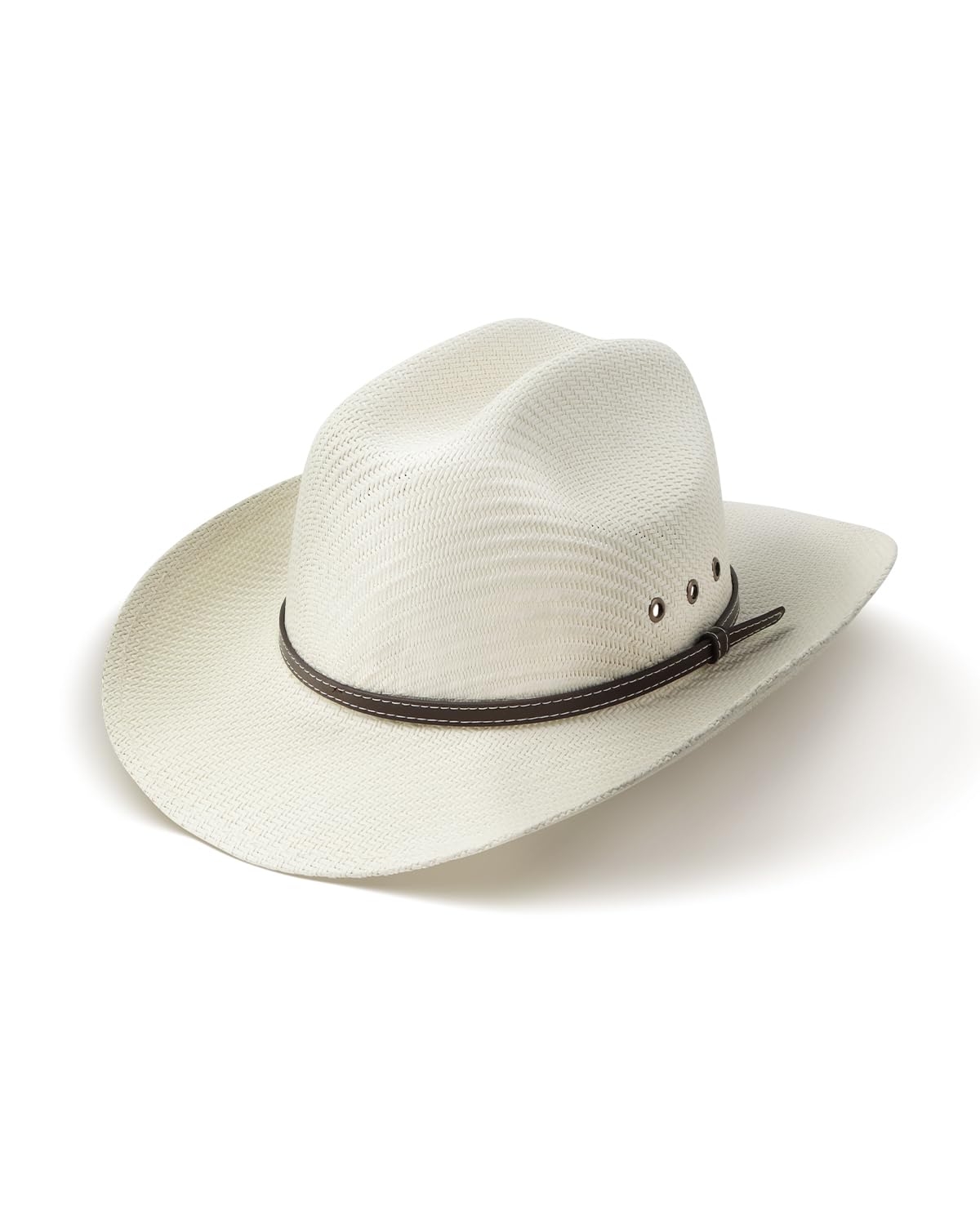 Zylioo Small Size Cowboy Hat,Natural Straw Cattleman Style Hats for Petite Heads,Cowgirl Sun Hats for Men and Women