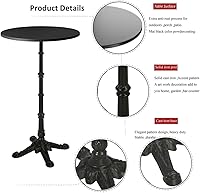 Vista 4 de Mesa de bar de 43.3 pulgadas de alto, moderna mesa de pub bistró, mesa redonda de cóctel para 2-3 personas, mesas de café de altura de bar