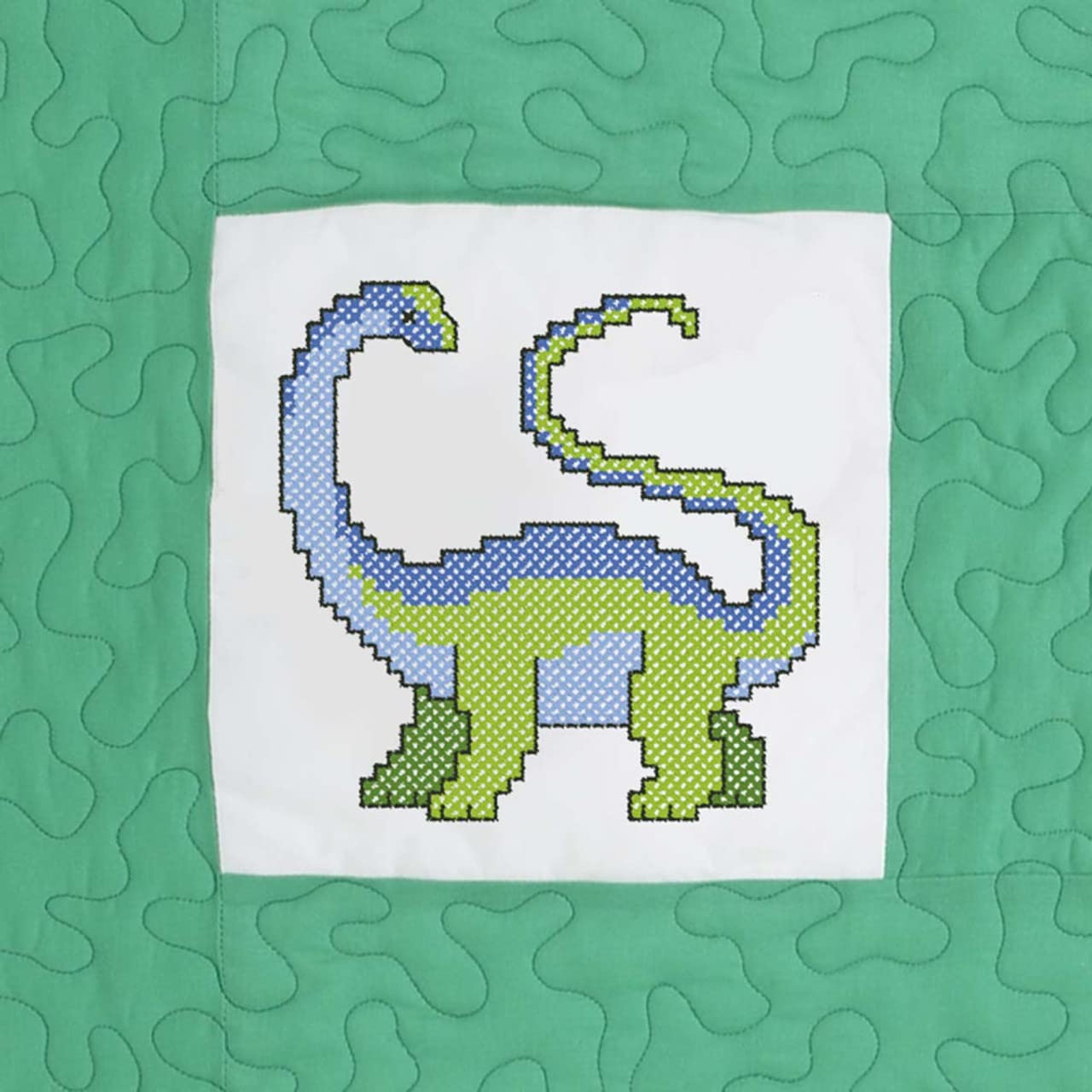 Herrschners Jurassic Kid's Quilt Blocks Stamped Cross-Stitch