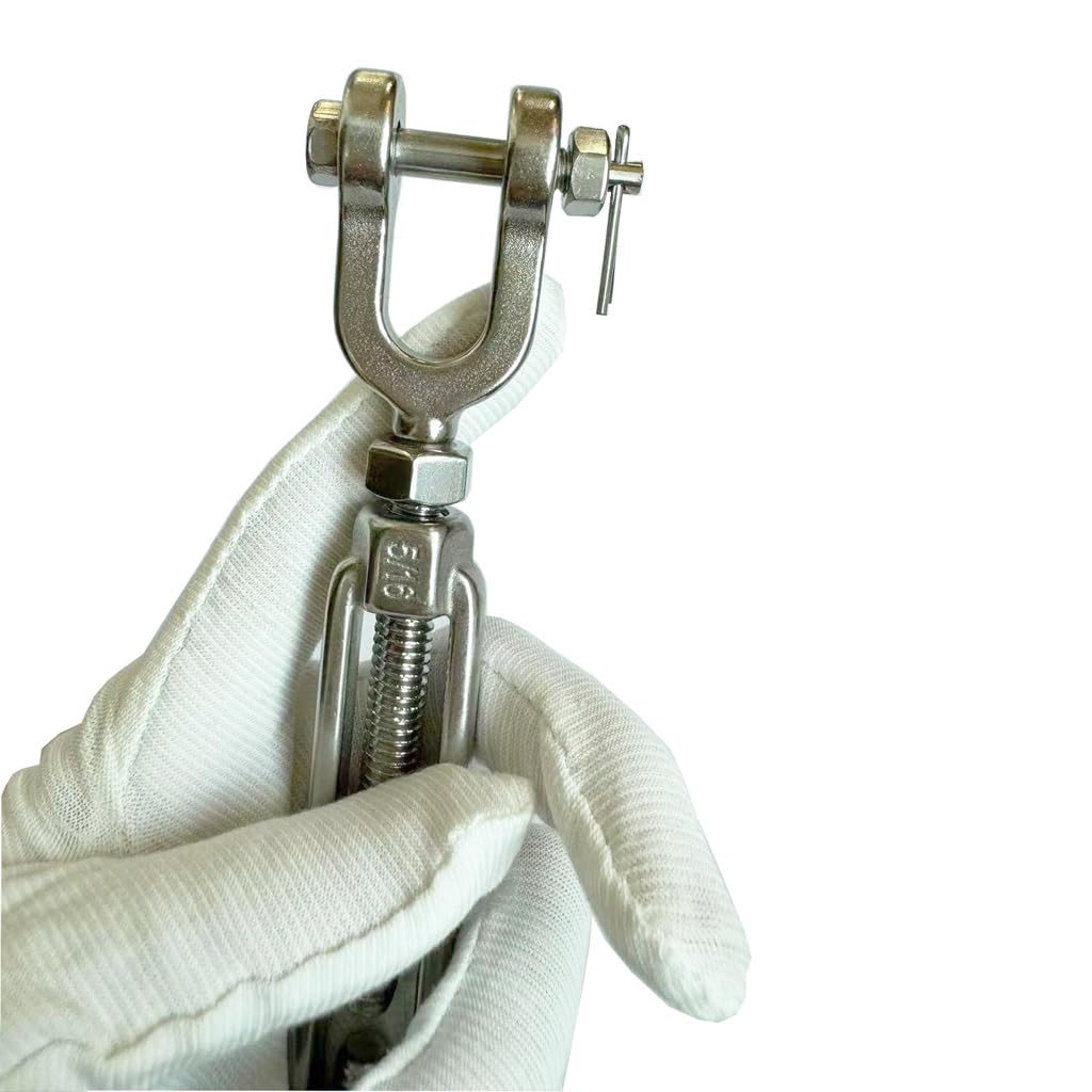 Lot de 2 tendeurs en acier inoxydable 304, 5/16 M8 à corps fermé et mâchoire pour tendeur de câbles, tendeur pour voile d'ombrage, cordes à linge, guirlandes lumineuses, limite de charge de 952,5 kg