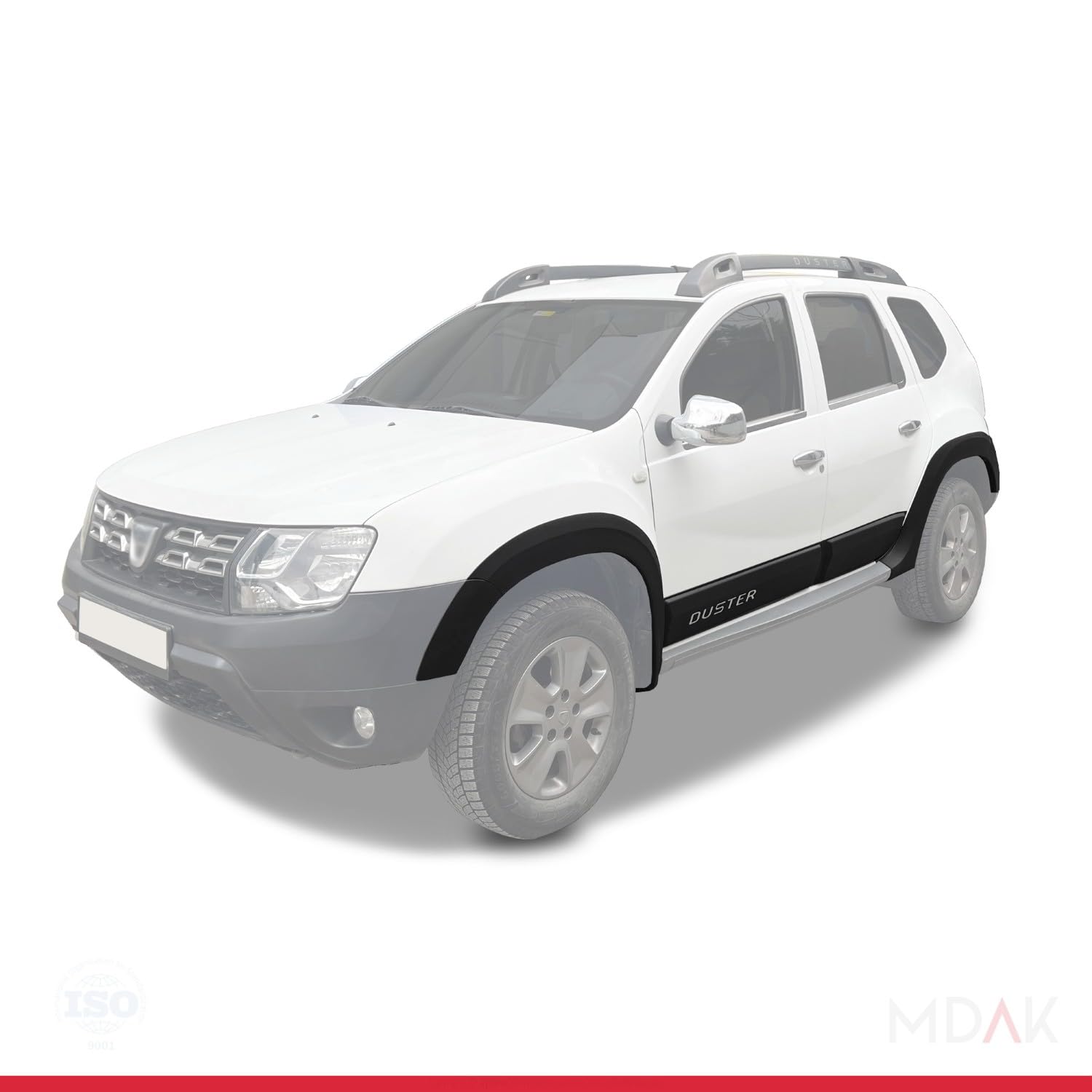 MDAK Compatibile con Dacia Duster (HS) 2010-2017 Passaruota Protezione per paraurti Parafanghi e protezione veicolo Strisce di Protezione per laterale Protezione veicolo carrozzeria Kit NERO