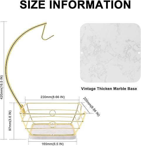 Miniatura 2 de Livabber Cesta de frutas para encimera con colgador de plátano, moderno recipiente de almacenamiento de frutas y verduras, con soporte para árbol de