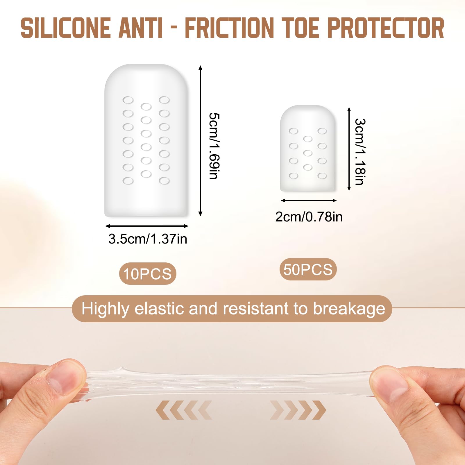 60 Piezas Protector Dedo Pie Silicona Transparente - 50 Dedos Pequeños 10 Grandes, Protector Dedos Pie Transpirable, Silicona Protector Antifricción para Caminar, Correr, Bailar y Deportes