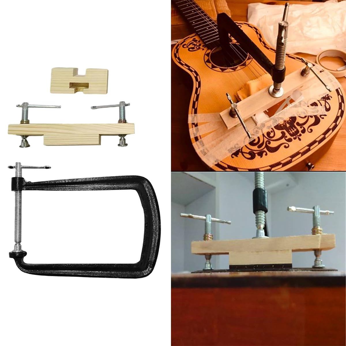 Stegklemme für klassische Gitarre, Gitarren-Wartungsklemme mit Zubehör, Zubehör-Steg-Clipping-Werkzeug