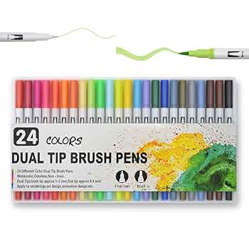 ぺんてる　水性カラーペン　24色 Amazon.co.jp: ぺんてる 水性ペンセット カラーツイン SCW-24 24