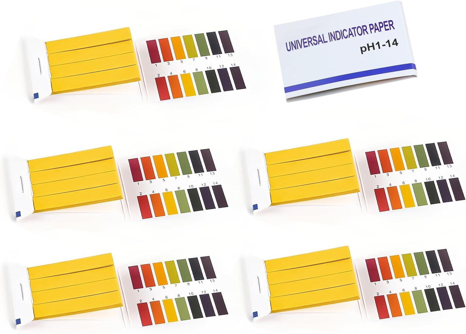 Ph Test Strips 5packs(400 Strips) Universal Indicator Paper Litmus Paper Ph 1-14 Testing Strips Kit for Drinking Water Soil Saliva Cosmetic Fish Tank Pet Food ＆ Diet