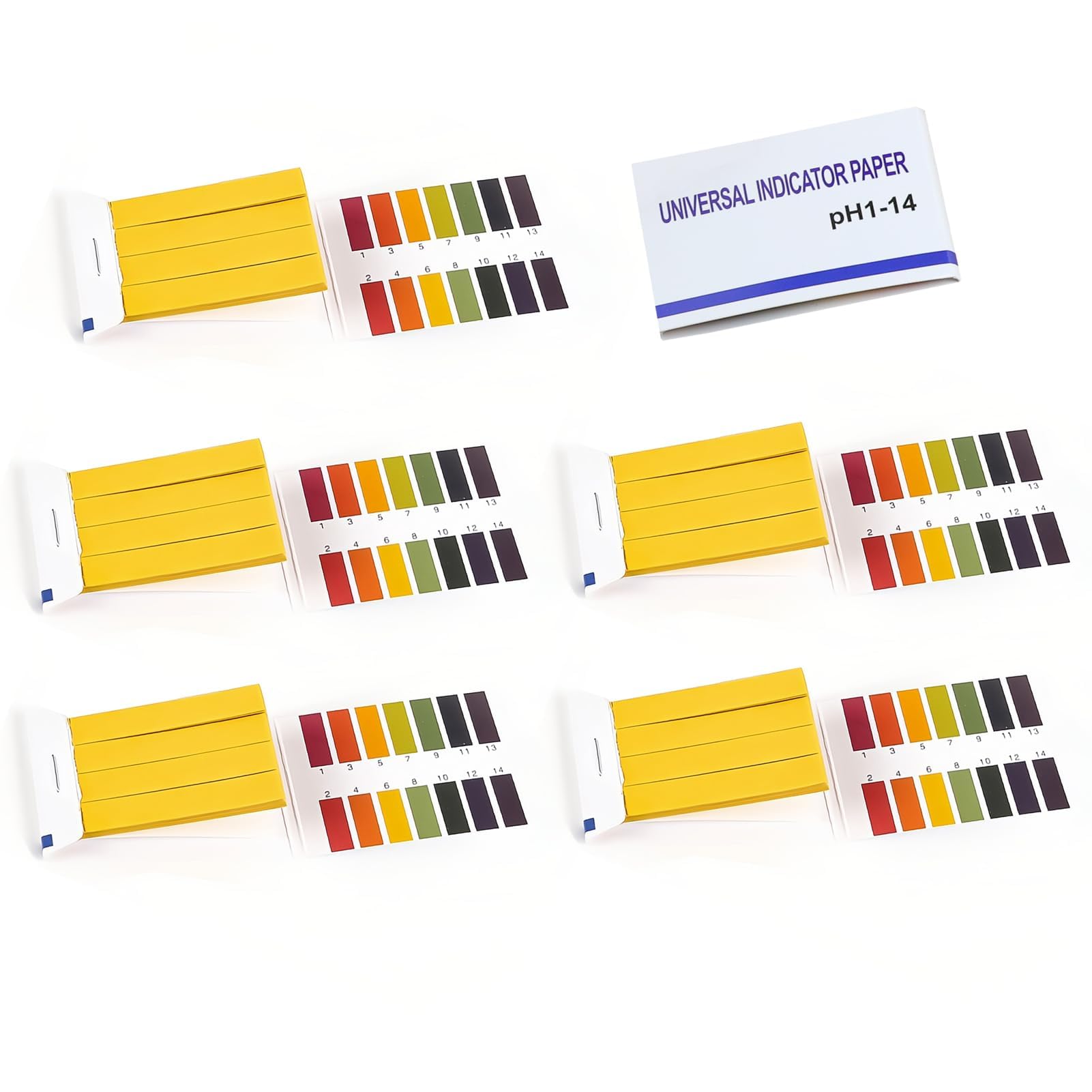 Ph Test Strips 5packs(400 Strips) Universal Indicator Paper Litmus Paper Ph 1-14 Testing Strips Kit for Drinking Water Soil Saliva Cosmetic Fish Tank Pet Food ＆ Diet