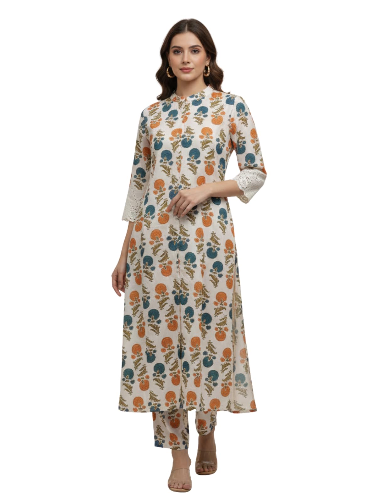 Kurta Set for Women Printed Kurti Pant Set | Daily Office Outfit Kurta Sets for Woman | Kurti Set | Straight Fit Rayon Blend Elegant Ethnic Co-ord Women Stylish for Work Travel-image-31