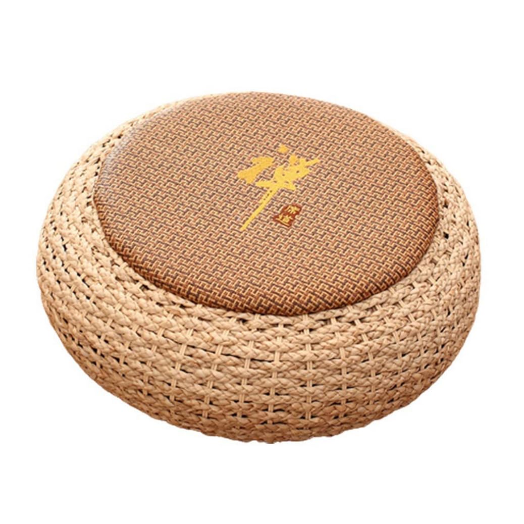 Cojín redondo hecho a mano para tatami, cojín de meditación, tejido a mano, para yoga, meditación, zen, para tatami, suelo y ventana, 60 x 17 cm