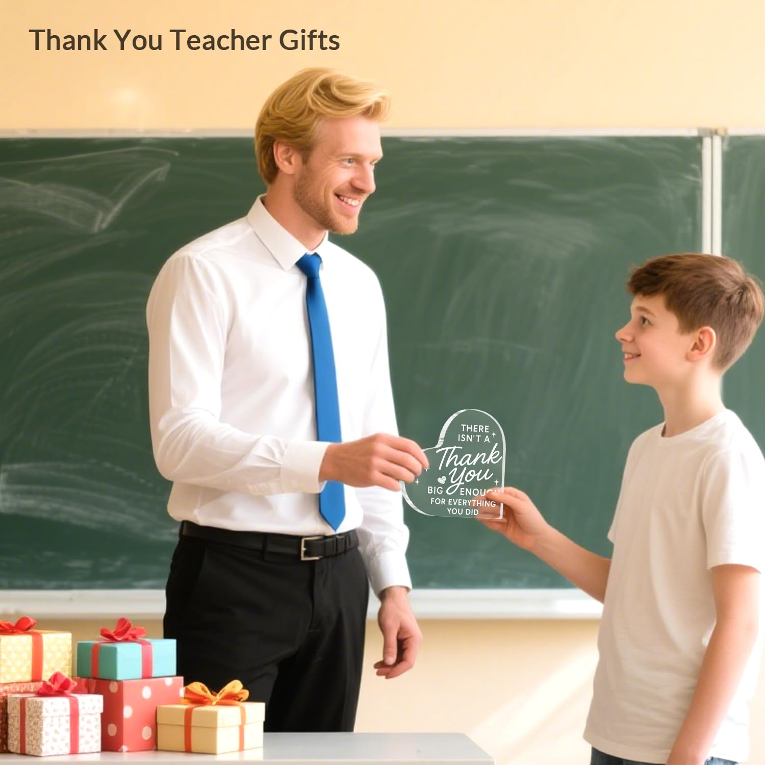 Thank You Gift for Women & Men, Acrylic Heart Plaque Appreciation Gifts 10×10×1cm, Thank You Gifts for Boss Coworker, Teacher - Image 4
