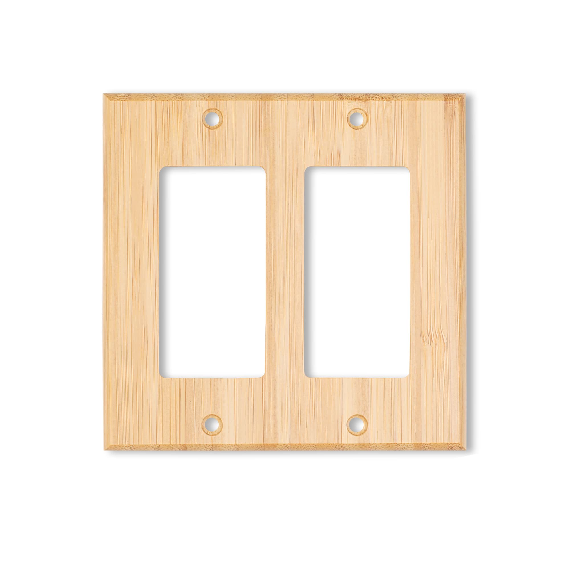Solid Wood Double Rocker Light Switch Plate 4.5" X 4.5" Bamboo Light Switch Cover Quality Raw Wooden Decorative Bedroom Kitchen Home Decor (Double Rocker)-image-35