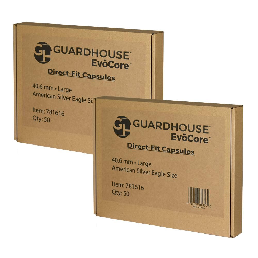 100 Guardhouse 40.6mm Airtight Coin Capsules for American Silver Eagle