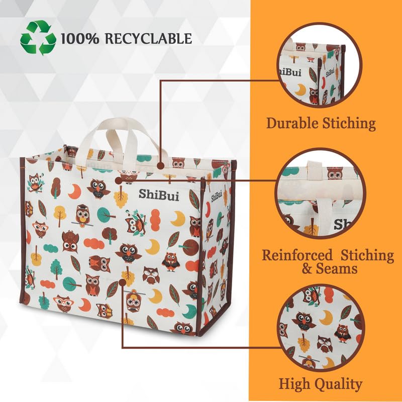 Image of SHIBUI Big Heavy Duty Large Eco Waterproof Cotton Canvas Cloth Grocery Shopping Bag for Men Ladies Vegetable Milk Fruits with Hand Carry Handle Lunch Box Jhola Tote Bags (6, Multi-Color)