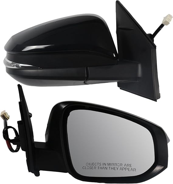 Toyota RAV4 Side Mirror Black Passenger Side (RH) Assembly 2013-2015 | Power | Heated | Turn Signal Replacement for TO1320310