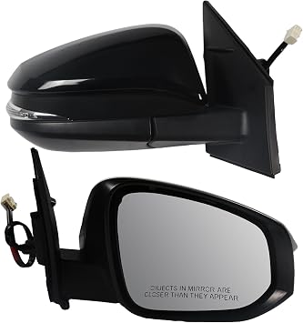 Toyota RAV4 Side Mirror Black Passenger Side (RH) Assembly 2013-2015 | Power | Heated | Turn Signal Replacement for TO1320310