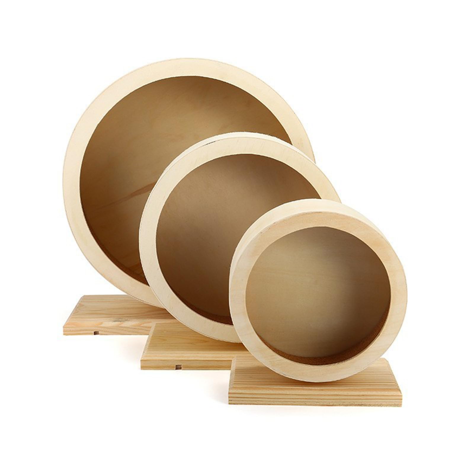 Générique Roue d ' Exercice en Bois Naturel pour Hamster, Jouet à roulettes muet pour Petits Animaux, activité Amusante, Roue de Course pour Petit Animal de Compagnie, équipement de Fitness