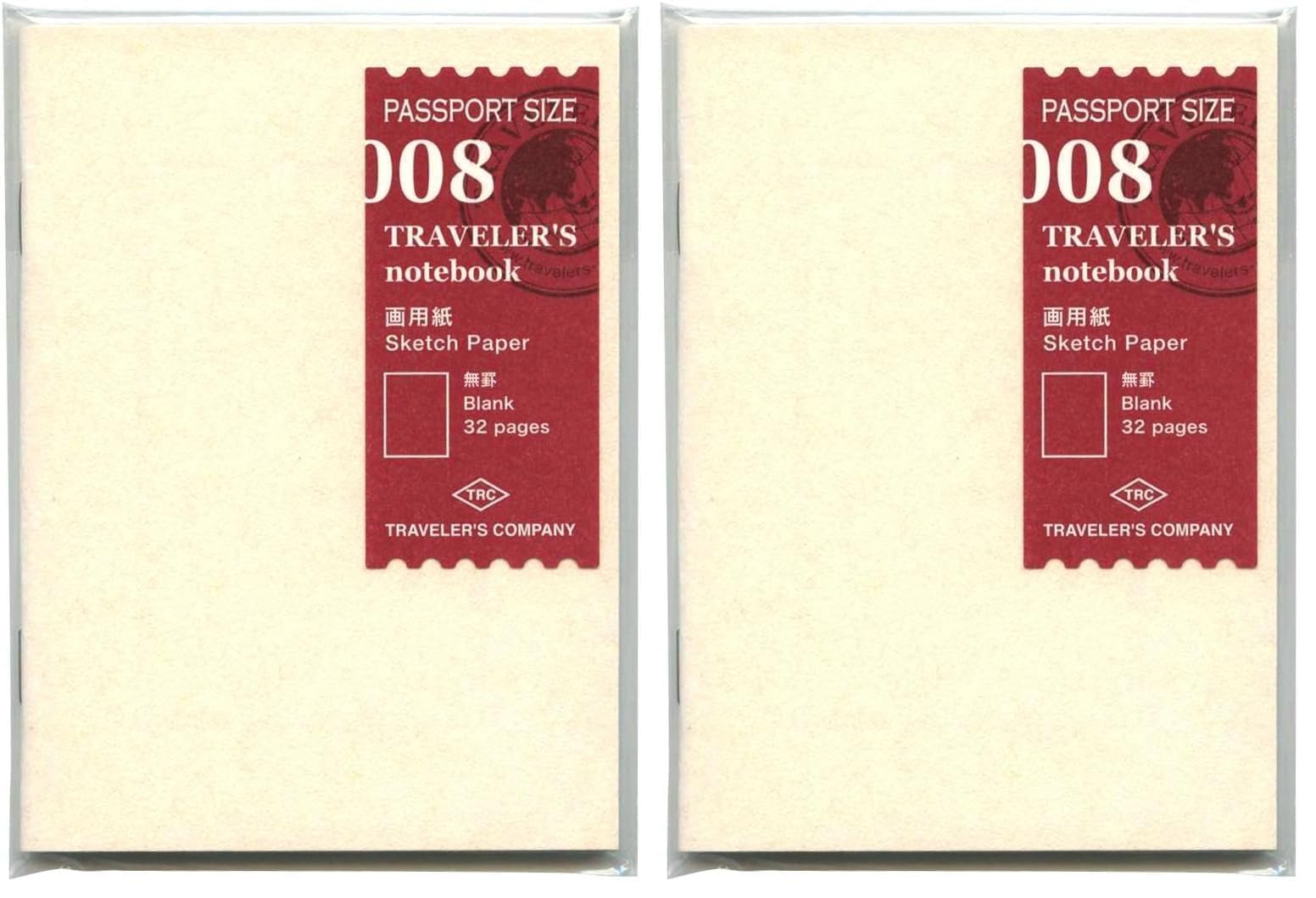 Midori Traveler's Notebook Passport Size Refills Drawing Paper (x2)