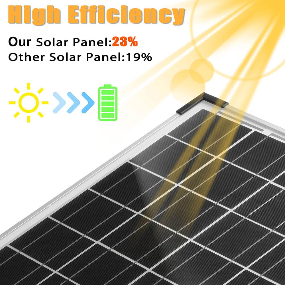 Kit pannello solare da 30 Watt 12 V, caricabatterie a energia solare impermeabile con regolatore di carica e staffe di montaggio regolabili per camper, auto, barca, campeggio, tetto