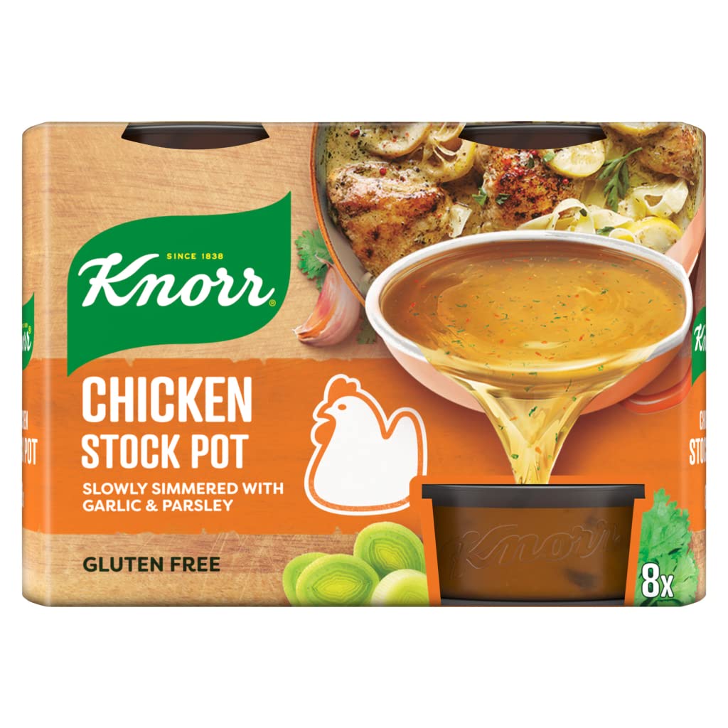 Knorr Chicken Stock Gel Pots 8 Pack 224g Grocery