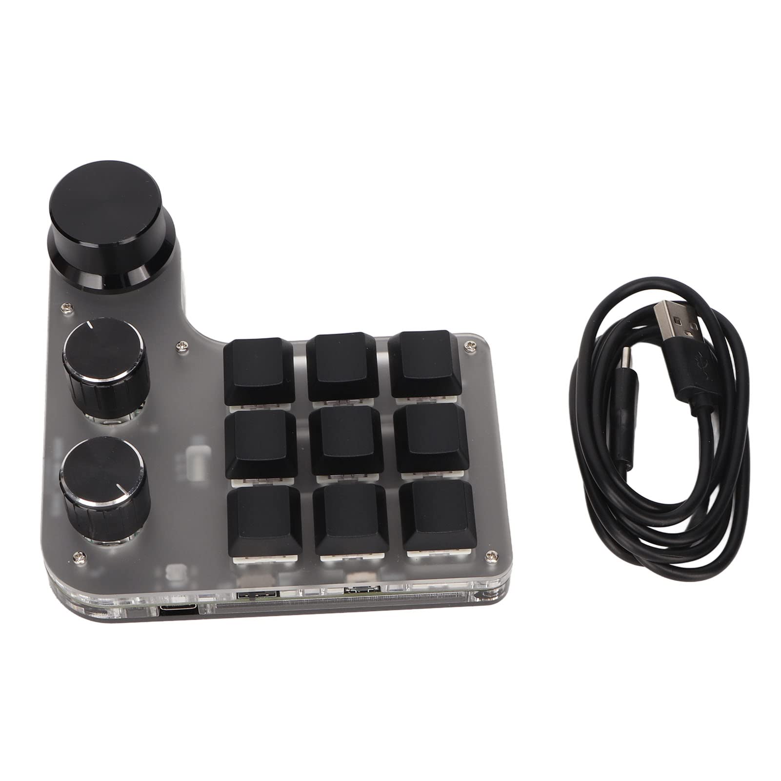 Cryfokt Mini Tastiera da Gioco Personalizzabile con Retroilluminazione RGB e 9 Tasti per Utenti di Software di Progettazione Grafica e Editing Video (BLACK)