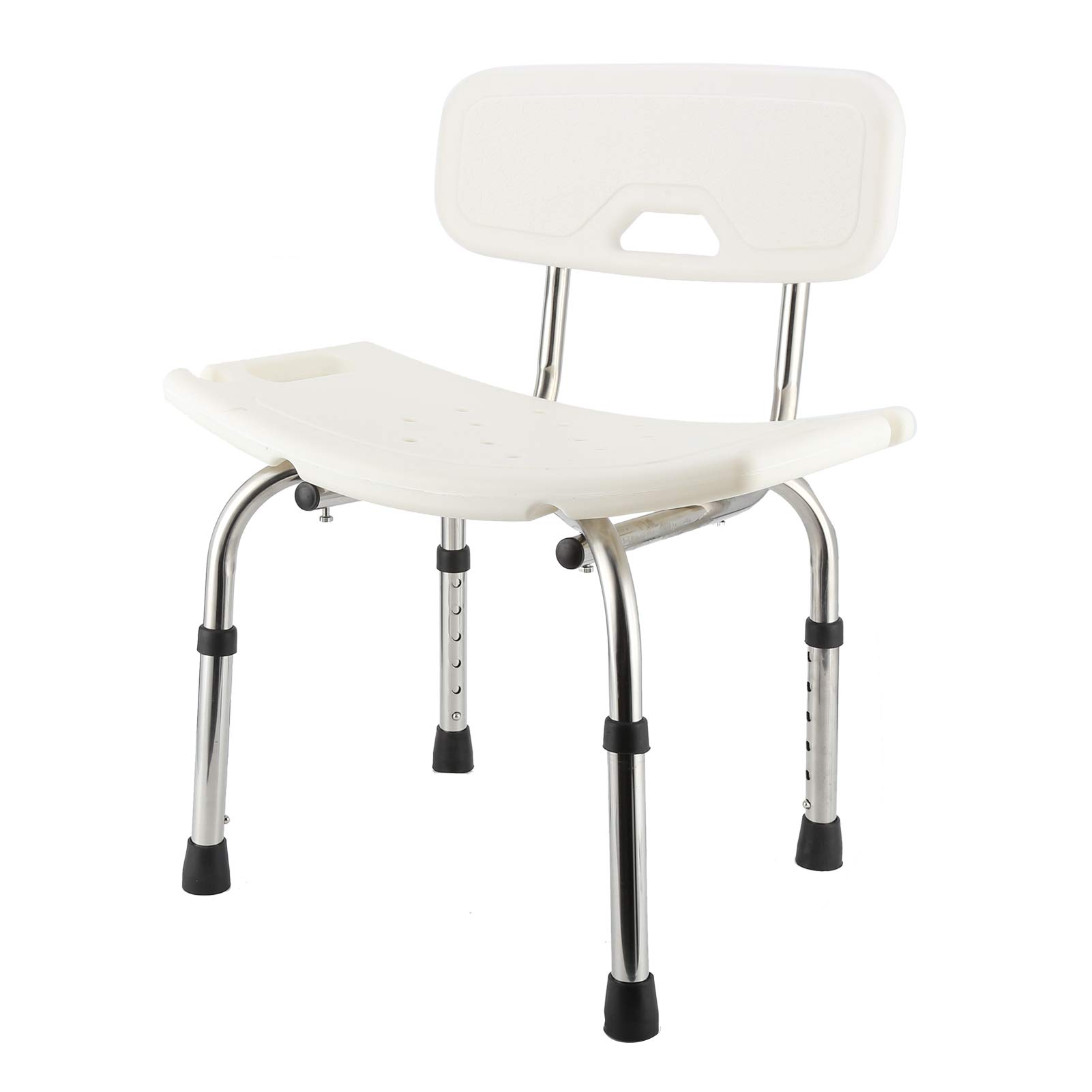 Silla de Ducha para Ducha Interior, Asiento de Baño de 20 Pulgadas de Ancho para Personas Mayores, Banco de Bañera Ajustable Resistente con Respaldo Extraíble, Taburete para