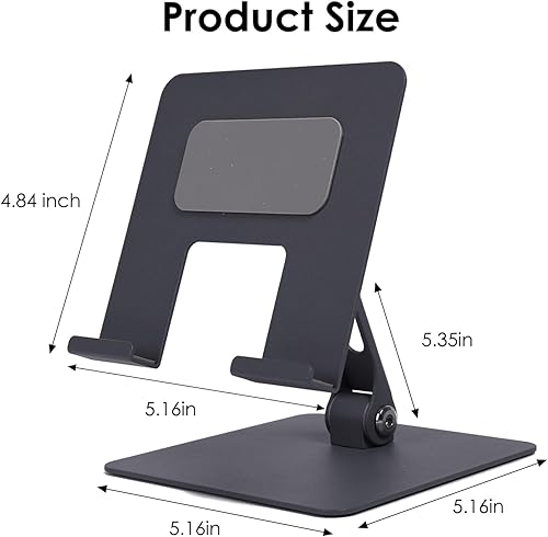 Miniatura 5 de Tablet Stand for Desk, Adjustable and Stable Tablet Holder, Multi-Angle Foldable, Universal Compatibility for 4-13.3 Inches Tablets (Dark Gray)