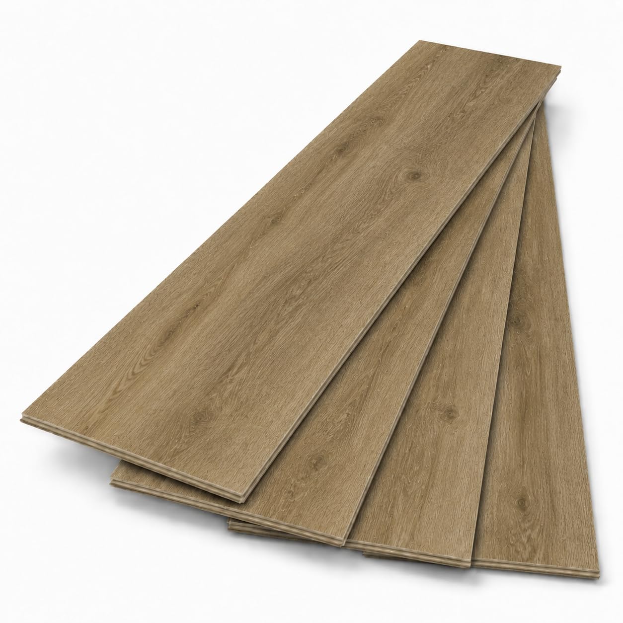 SPC - Pavimento in vinile Klick, 5 mm, 10 assi da 2,25 m², 122 x 18,4 cm, impermeabile, con base IXPE da 1 mm integrato (marrone chiaro, scatola 2,25 m²)