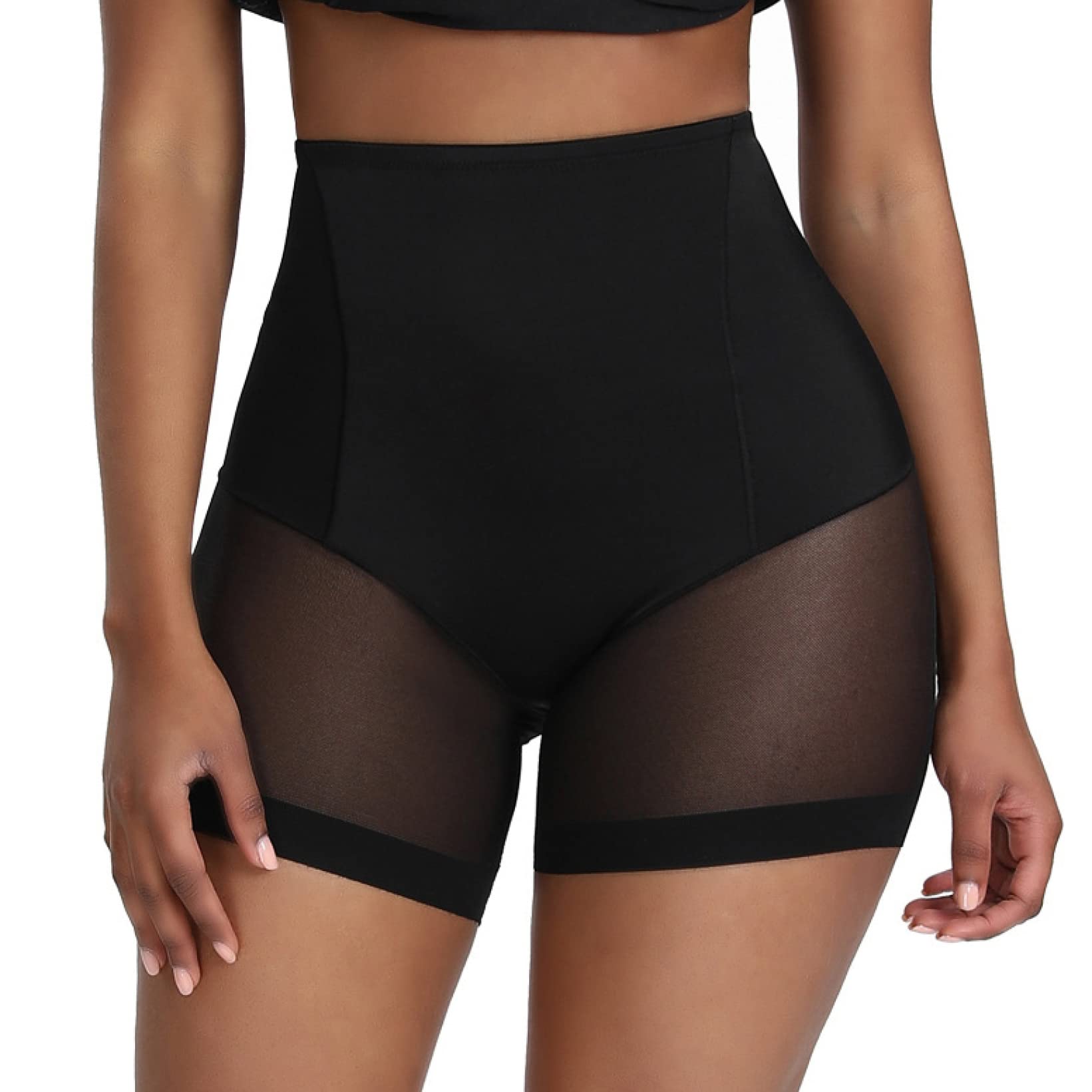 Hoge Taille Trainer Donna Body Mesh stiksels Shapewear Pancia Controllo Body Shaper afslanken (Nero XL)